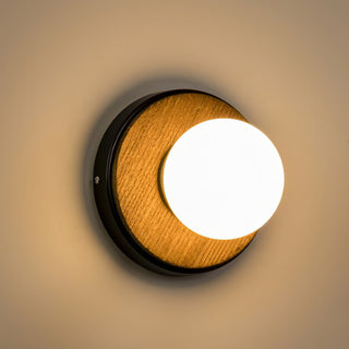 CadetModern Wood Glass Wall Sconce