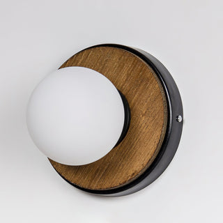 CadetModern Wood Glass Wall Sconce