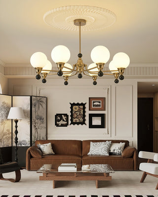 Orion Mid-Century Brass Chandelier