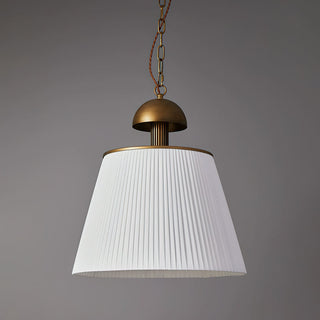 Elsa Pleated Ceramic Brass Pendant Light