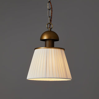 Elsa Pleated Ceramic Brass Pendant Light