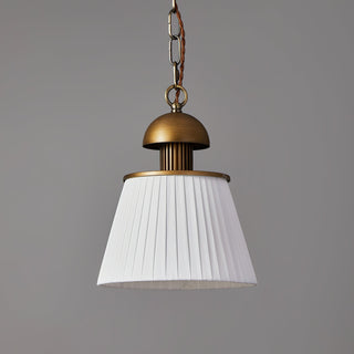 Elsa Pleated Ceramic Brass Pendant Light