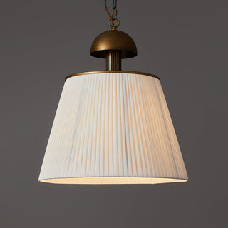 Elsa Pleated Ceramic Brass Pendant Light