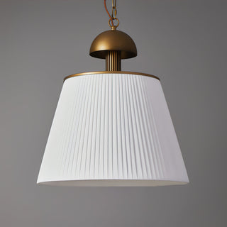 Elsa Pleated Ceramic Brass Pendant Light
