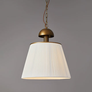 Elsa Pleated Ceramic Brass Pendant Light