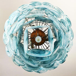 Camisa Tiered Blue Swirl Glass Disc Chandelier