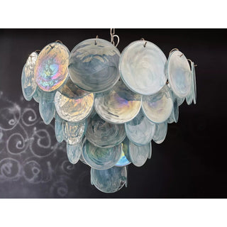 Camisa Tiered Blue Swirl Glass Disc Chandelier
