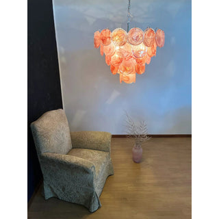 Camisa Tiered Blue Swirl Glass Disc Chandelier
