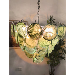 Camisa Tiered Blue Swirl Glass Disc Chandelier