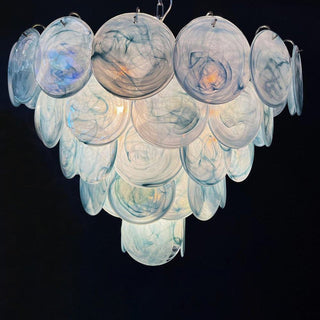 Camisa Tiered Blue Swirl Glass Disc Chandelier