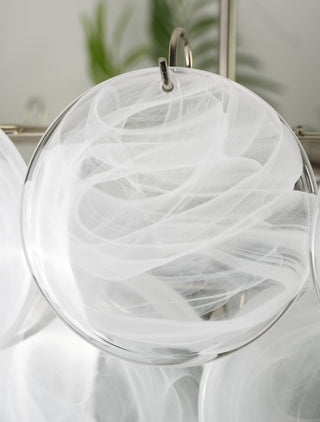 Camisa Tiered Blue Swirl Glass Disc Chandelier