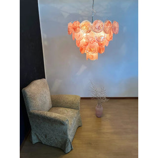 Camisa Tiered Blue Swirl Glass Disc Chandelier