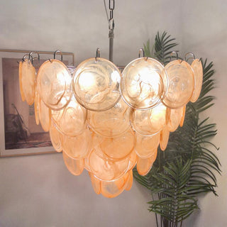 Camisa Tiered Blue Swirl Glass Disc Chandelier