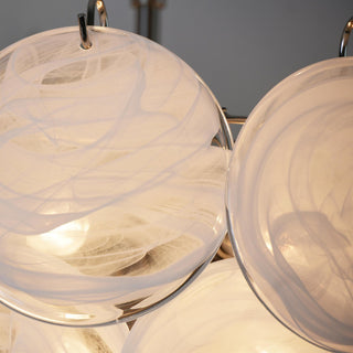 Camisa Tiered Blue Swirl Glass Disc Chandelier