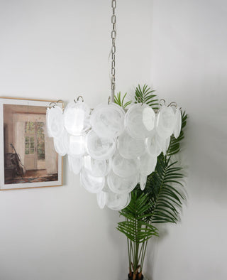 Camisa Tiered Blue Swirl Glass Disc Chandelier