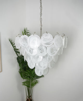Camisa Tiered Blue Swirl Glass Disc Chandelier