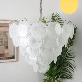 Camisa Tiered Blue Swirl Glass Disc Chandelier
