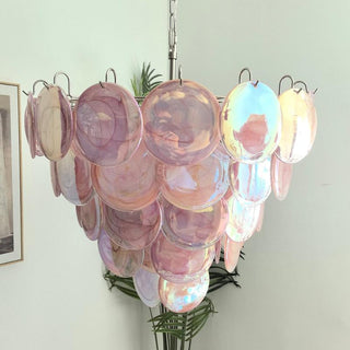 Camisa Tiered Blue Swirl Glass Disc Chandelier