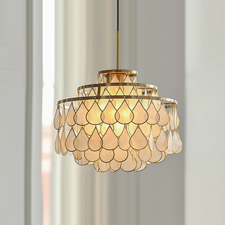 Capiz Modern Metal Chandelier