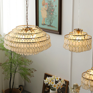 Capiz Modern Metal Chandelier