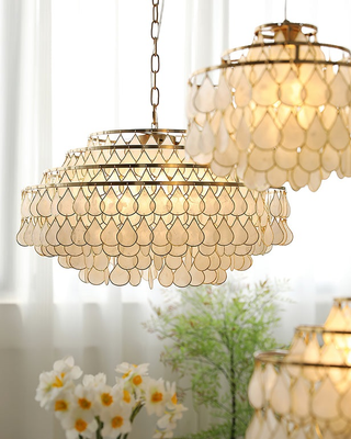 Capiz Modern Metal Chandelier