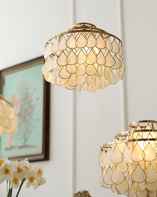 Capiz Modern Metal Chandelier