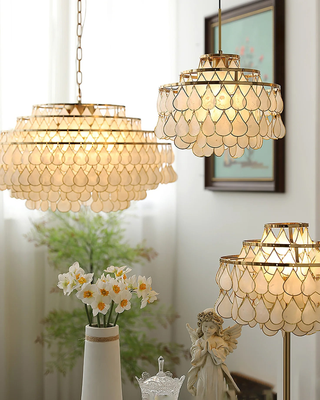 Capiz Modern Metal Chandelier