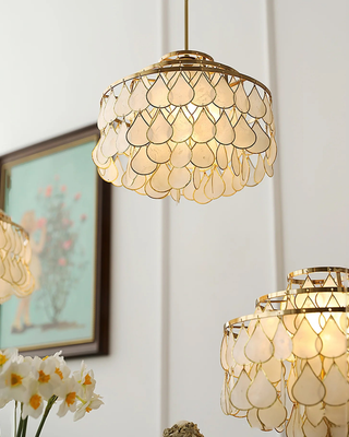 Capiz Modern Metal Chandelier
