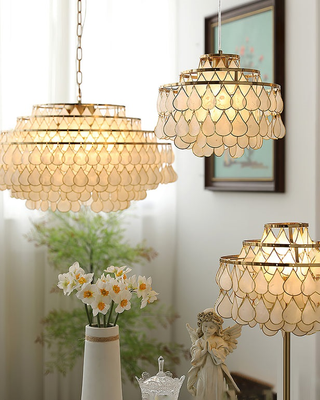 Capiz Modern Metal Chandelier