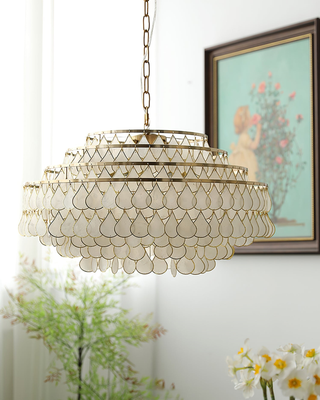 Capiz Modern Metal Chandelier