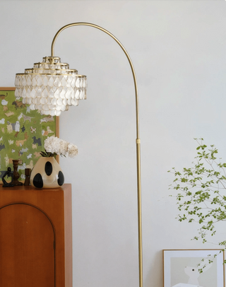 Capiz Modern Metal Floor Lamp