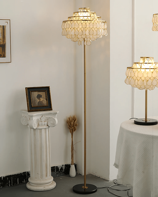 Capiz Modern Metal Floor Lamp