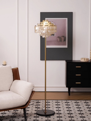 Capiz Modern Metal Floor Lamp