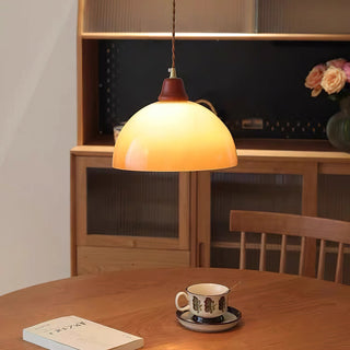 Caramel Retro Ombre Metal Dome Pendant Light