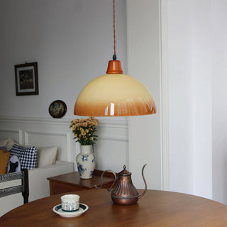 Caramel Retro Ombre Metal Dome Pendant Light