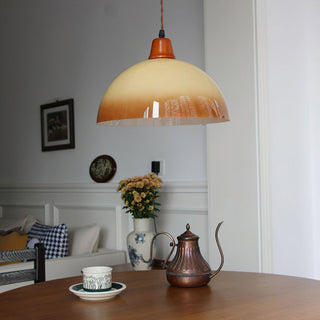 Caramel Retro Ombre Metal Dome Pendant Light