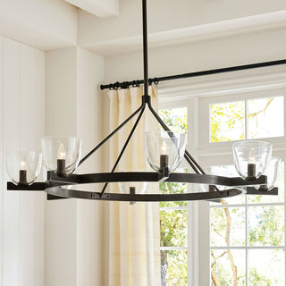 Carlton Antique Brass Clear Glass Chandelier