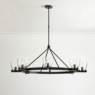 Carlton Antique Brass Clear Glass Chandelier