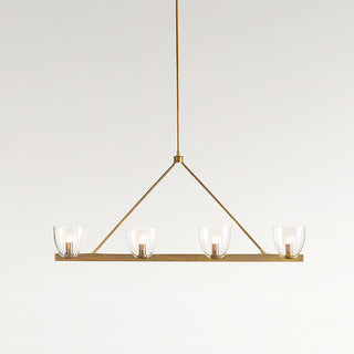 Carlton Antique Brass Clear Glass Chandelier