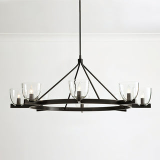 Carlton Antique Brass Clear Glass Chandelier
