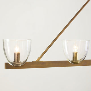 Carlton Antique Brass Clear Glass Chandelier