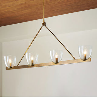 Carlton Antique Brass Clear Glass Chandelier