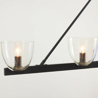 Carlton Antique Brass Clear Glass Chandelier