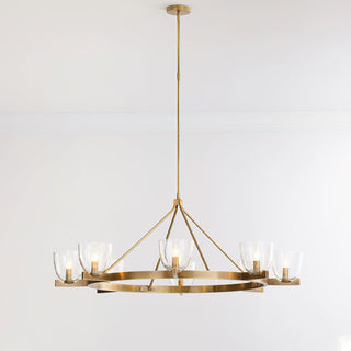 Carlton Antique Brass Clear Glass Chandelier