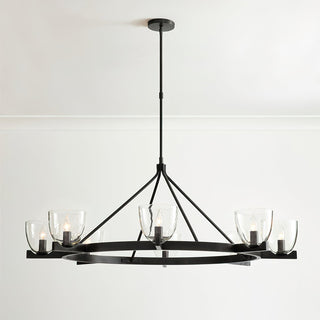 Carlton Antique Brass Clear Glass Chandelier
