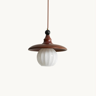 Nora Ribbed Glass & Wood Pendant Light