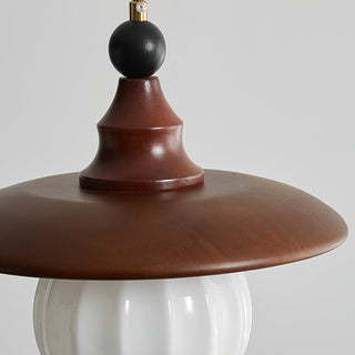 Nora Ribbed Glass & Wood Pendant Light