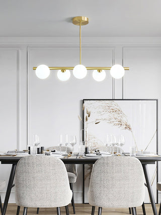 Castell Mid-Century Modern Brass Chandelier