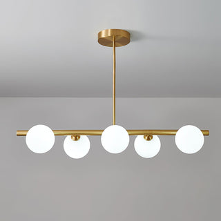 Castell Mid-Century Modern Brass Chandelier