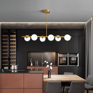 Castell Mid-Century Modern Brass Chandelier